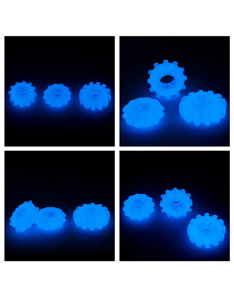 Lumino Play Cock Ring Set of 3 - Glow in the Dark - Image 2