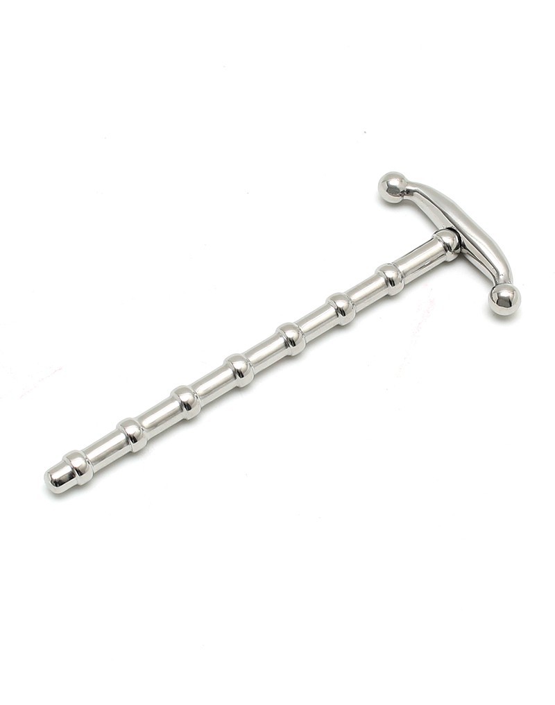  Ribbed Urethral Stick (8 mm) - Silver