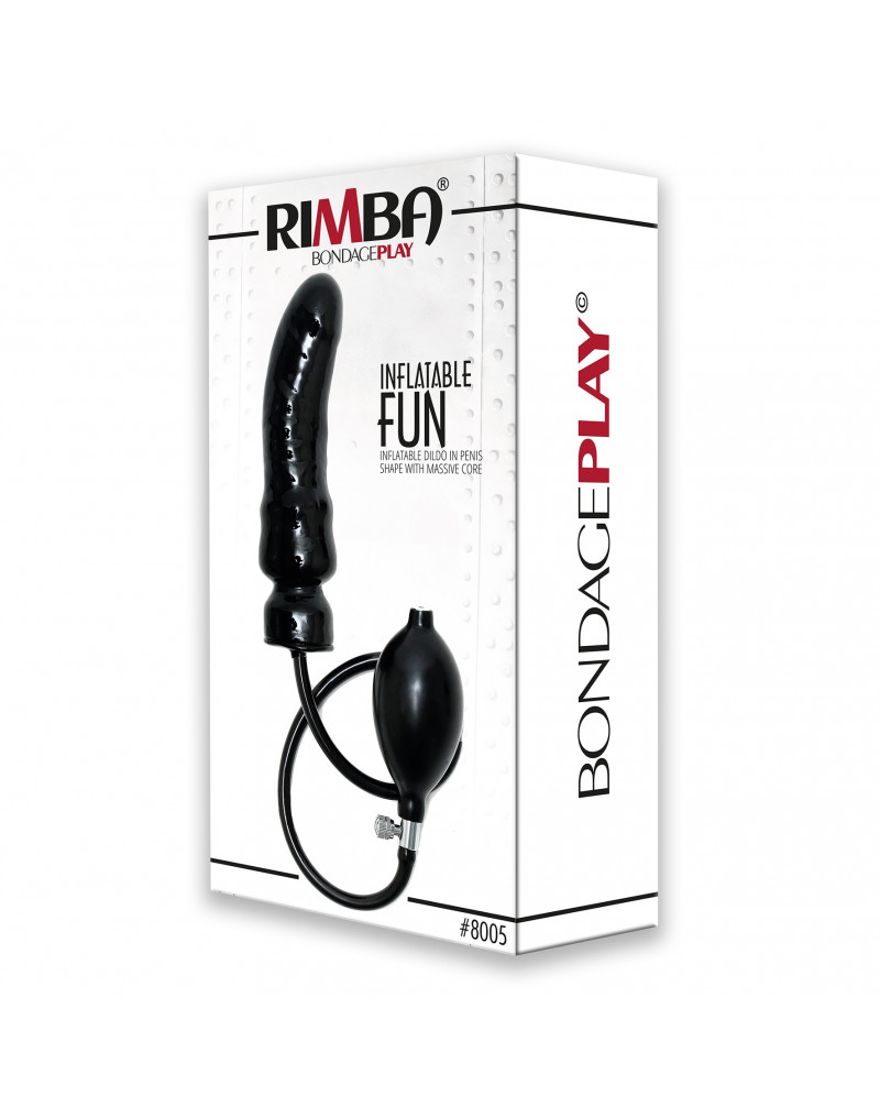 Inflatable Dildo with Massive Core and Pump - Black - Image 3