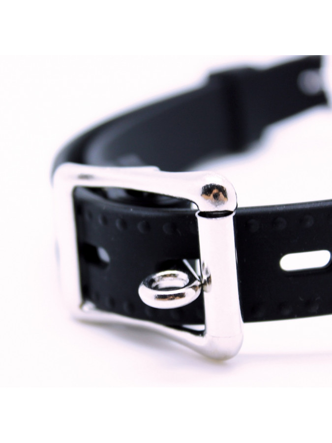 Mouth Gag with Penis (Ø 40 mm) - Black & Silver - Image 2