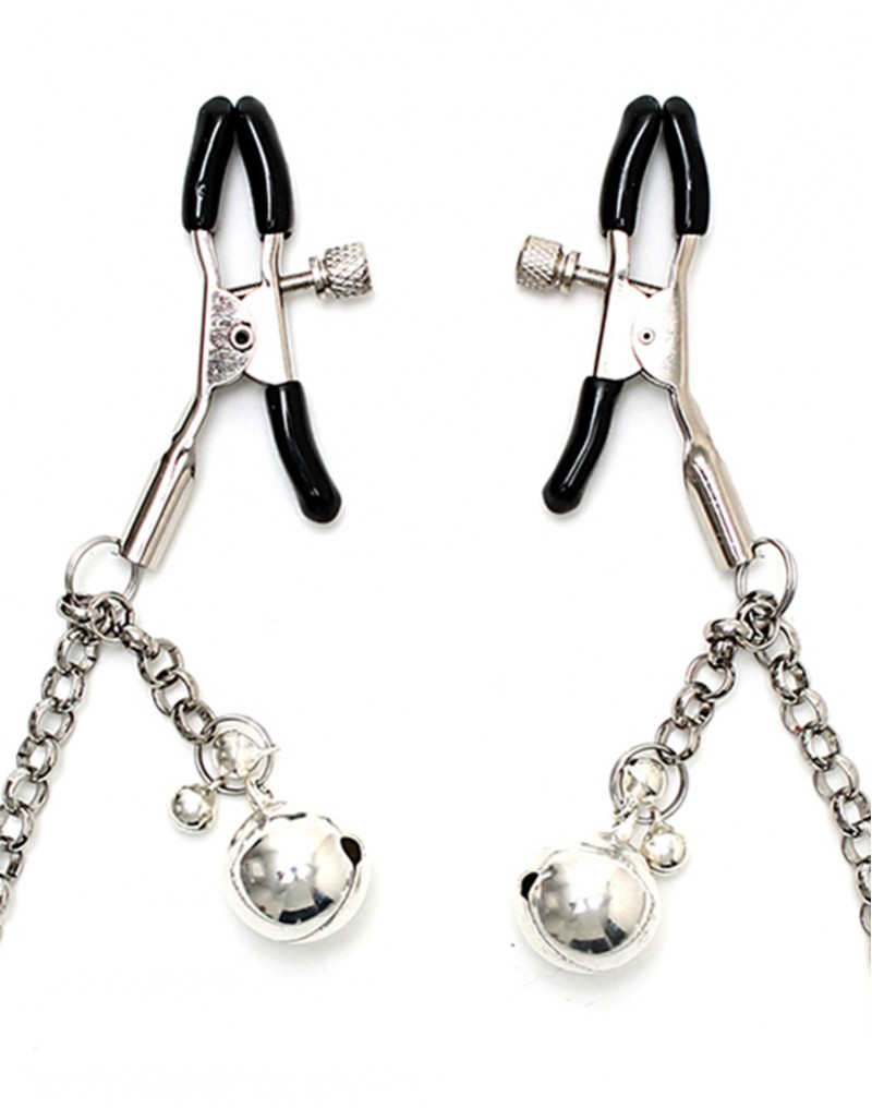 Nipple Clamps with Chain and Bells - Silver - Image 3