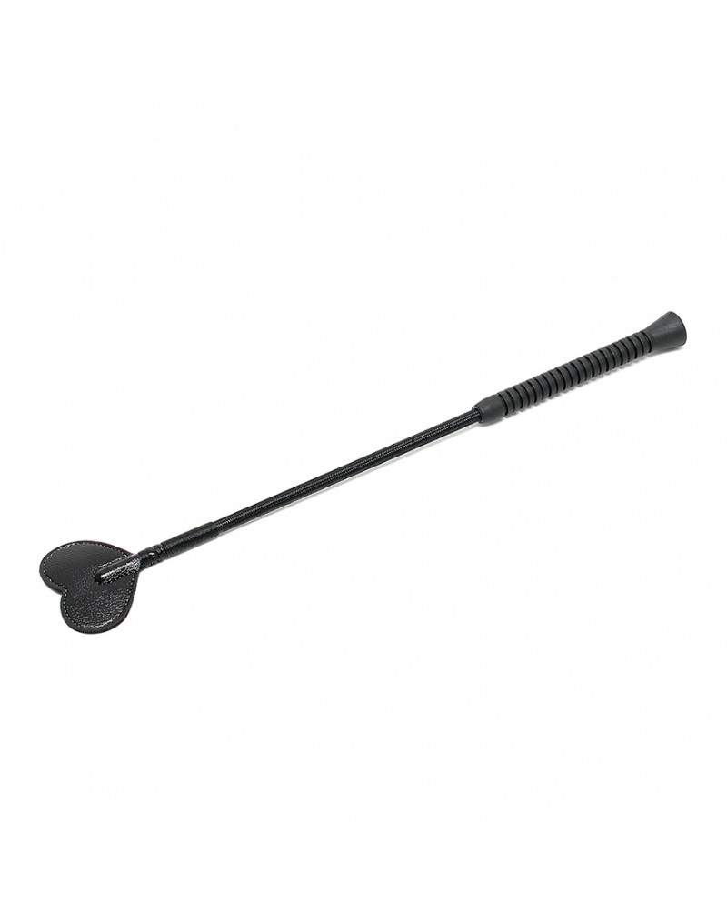 Riding Crop with Heart (50 cm) - Black