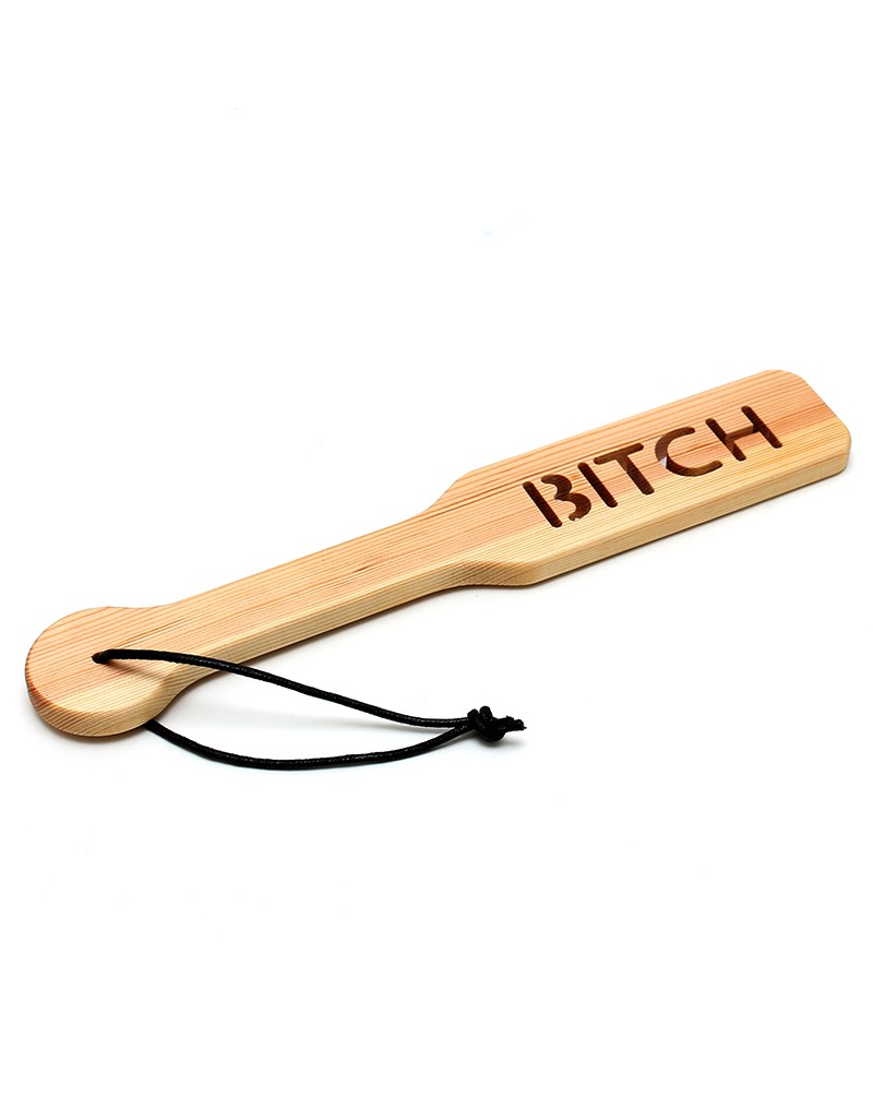 Wooden Paddle 'Bitch' (32 cm) - Brown