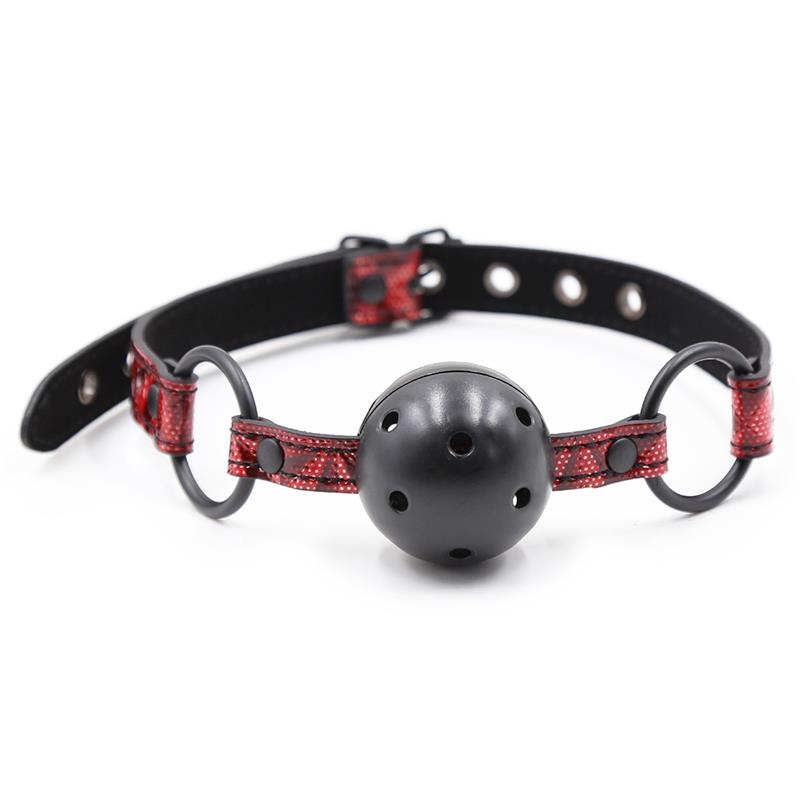 BDSM Φίμωτρο Breathable Gag Ball Diamond Vegan Leather