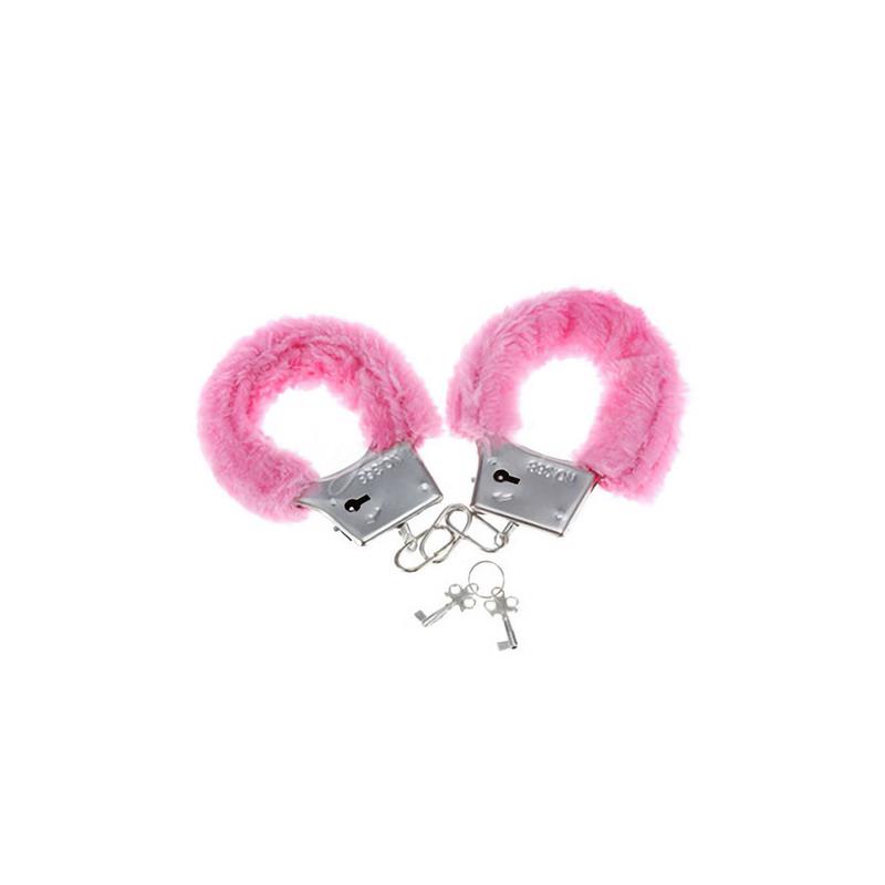 Handcuffs with Fur Pink- ροζ χειροπέδες