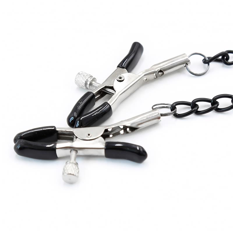 O Ring Gag and Nipple Clamps Vegan Leather - Image 3