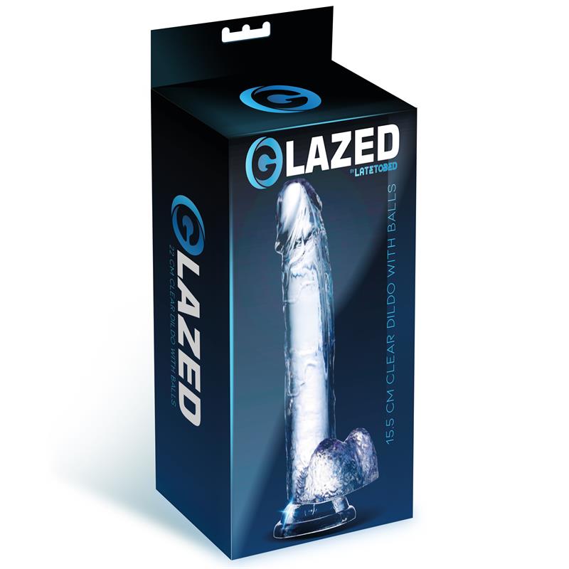 Realistic Dildo with Testicles Crystal Material 15,5 cm - Image 3