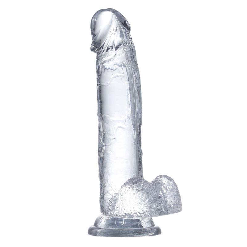 Realistic Dildo with Testicles Crystal Material 15,5 cm - Image 4