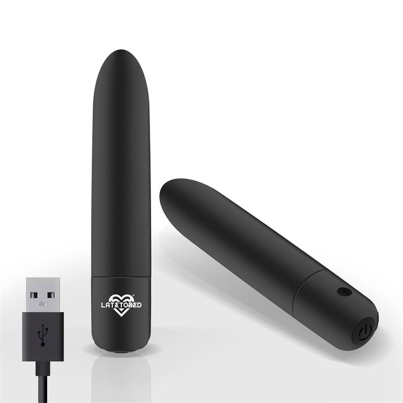 Shoty Vibrating Bullet USB 10 Speeds Powerful Motor Black- Δονητής 10εκ.