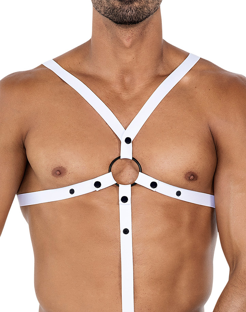 C-Ring Crossed Harness - White