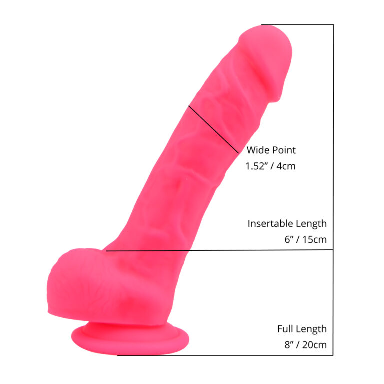 Loving Joy 8 Inch Realistic Silicone Dildo with Suction Cup and Balls Pink - Image 5