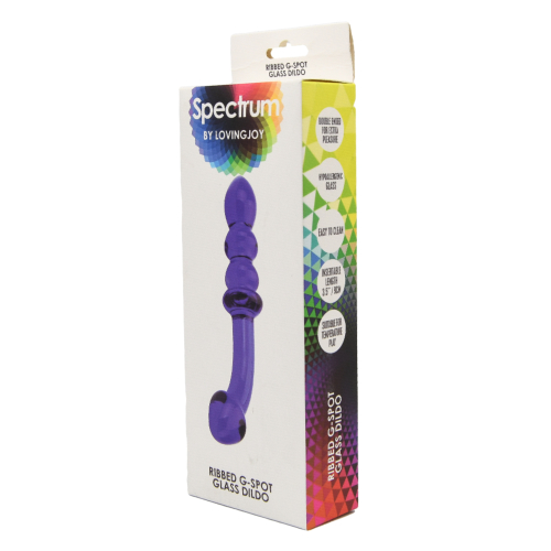 Spectrum Ribbed G-Spot Glass Dildo - Image 4